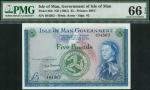 Isle of Man Government, £5, ND (1968), serial number 494502, turquoise and green on multicolour unde
