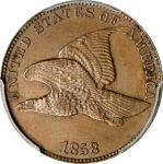 1858 Flying Eagle Cent. Large Letters, High Leaves (Style of 1857), Type I. AU Details--Harshly Clea