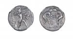 公元前380-325年阿斯彭都斯奥运摔跤手与投掷手银币 NGC Ch F