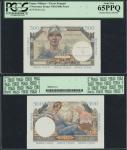 France, Tresor Public, 5 Noveaux Francs on 500 francs, specimen proof without serial numbers, no dat