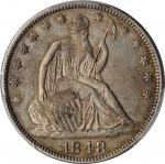 1848 Liberty Seated Half Dollar. WB-13. Rarity-4. AU-53 (PCGS). CAC.