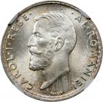 ROMANIA. 50 Bani, 1914. Brussels Mint. Carol I. NGC MS-66.