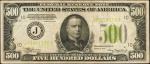 Fr. 2201-J. 1934 $500 Federal Reserve Note. Kansas City. Very Fine.