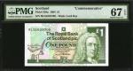SCOTLAND. Lot of (4) Bank of Scotland. 1 Pound, 1988-97. P-111g, 356a, 358a & 359,. PMG Gem Uncircul