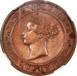 Ceylon, 1 cent, copper proof, 1870, head to l. within circle, rev. palm tree, plain edge,(KM.92; Pr.