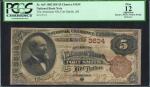 Fort Smith, Arkansas. $5 1882 Brown Back. Fr. 469. The American NB. Charter #3634. PCGS Currency Fin