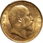 AUSTRALIA. Soveriegn, 1907-M. Melbourne Mint. Edward VII. PCGS MS-62.