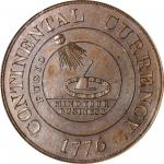 1776 (1876) Continental "Dollar." Dickeson Restrike. Copper. 38 mm. HK-853. Rarity-7. MS-63 BN (PCGS