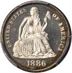 1886 Liberty Seated Dime. Proof-66 Cameo (PCGS).