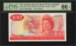 NEW ZEALAND. Reserve Bank of New Zealand. 100 Dollars, ND (1967-68). P-168a. PMG Gem Uncirculated 66