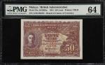 MALAYA. Board of Commissioners of Currency. 50 Cents, 1941. P-10a. PMG Choice Uncirculated 64.