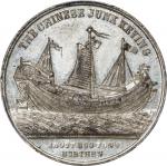 1848年中国帆船耆英号白色金属纪念章  PCGS MS 62 CHINA. China - Great Britain. Voyage of the Junk "Keying" White Meta