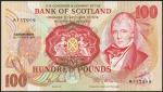 Bank of Scotland, £100, 15 October 1984, serial number A 137909, red and multicoloured, Sir Walter S