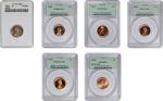 Lot of (6) Certified, Mostly Proof Modern Lincoln Cents.