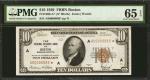 Fr. 1860-A*. 1929 $10 Federal Reserve Bank Star Note. Boston. PMG Gem Uncirculated 65 EPQ.
