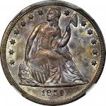 1859-S Liberty Seated Silver Dollar. OC-1. Rarity-2. Repunched Date. MS-63 (NGC).