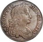 GREAT BRITAIN. Crown, 1673 Year QVINTO. London Mint. Charles II. PCGS AU-58.