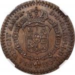 MEXICO. Real de Catorce. Bronze Proclamation Medal, ND. Charles IV (1788-1808). NGC MS-64 BN.