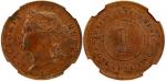 1898年海峡殖民地（新加坡）壹分铜币，NGC MS63BN，少见，世界钱币