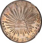 MEXICO. 8 Reales, 1882-Go SB. Guanajuato Mint. NGC MS-64+.