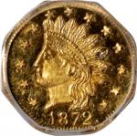 1872 Octagonal 50 Cents. BG-938. Rarity-6-. Indian Head. MS-64 PL (PCGS).