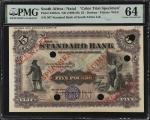 SOUTH AFRICA. Standard Bank of South Africa Limited. 5 Pounds, ND (1900-20). P-S423cts. Color Trial 