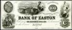 Easton, Pennsylvania. Bank of Easton. ND (18xx). $100. Choice Uncirculated. Proof.