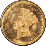 1871 Three-Dollar Gold Piece. Mint State-67 (PCGS).