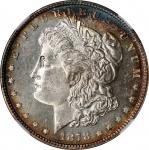 1878 Morgan Silver Dollar. 7 Tailfeathers. Reverse of 1878. MS-66 PL (NGC).