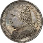 FRANCE - FRANCELouis XVIII (1814-1824). Module de 5 francs, visite du Duc de Berry à la Monnaie de L