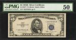 Fr. 1657*. 1953B $5 Silver Certificate Star Note. PMG About Uncirculated 50.