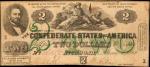 T-43. Confederate Currency. 1862 $2. Fine.