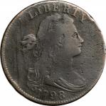 1798 Draped Bust Cent. S-159. Rarity-4. Style I Hair. Fine-12, Porous, Recolored.