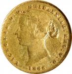 AUSTRALIA. Sovereign, 1866-SYDNEY. Sydney Mint. Victoria. NGC EF-40.