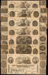 Lot of (7) Washington, DC. The Chesapeake & Ohio Canal Company. 1840-41. $5, $10 & $20. Fine to Very