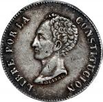 1851-PTS FM年玻利维亚壹圆银币。波托西铸币厂。BOLIVIA. 8 Soles, 1851-PTS FM. Potosi Mint. PCGS EF-45.