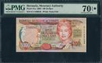 BERMUDA, Bermuda Monetary Authority, $100, 24 May 2000, serial number D/1 346043, orange, brown and 