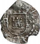 BOLIVIA. Cob 1/4 Real, ND (ca. 1578-82)-B P. Potosi Mint. Philip II. NGC EF Details--Corrosion.