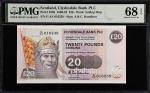 SCOTLAND. Lot of (2). Clydesdale Bank PLC. 20 Pounds, 1990 & 1992. P-220a. PMG Superb Gem Uncirculat