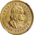 COSTA RICA. 5 Colones, 1899. Philadelphia Mint. NGC MS-63.
