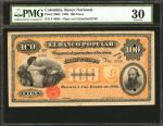 COLOMBIA. Banco Nacional - Overprinted on Banco Popular. 100 Pesos, 1899. P-S663. PMG Very Fine 30.