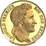 BELGIQUELéopold Ier (1831-1865). 40 francs Or, Flan bruni (PROOF), tranche en position B 1835, Bruxe