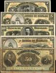 MEXICO. Lot of (5). El Banco de Hidalgo. 1 to 50 Pesos, Mixed Dates. P-Various. Fine to Extremely Fi
