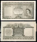 Board of Commissioners of Currency, Malaya and British Borneo, archival photograph of 50 dollars, 1 