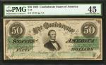 T-50. Confederate Currency. 1862 $50. PMG Choice Extremely Fine 45.