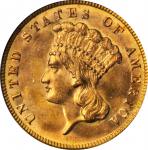 1887 Three-Dollar Gold Piece. MS-64 (PCGS).