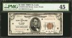 Fr. 1850-H. 1929 $5 Federal Reserve Bank Note. St. Louis. PMG Choice Extremely Fine 45.