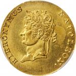 GERMANY. Westphalia. 10 Talers, 1812-B. Brunswick Mint. Jerome Napoleon. PCGS AU-55 Gold Shield.