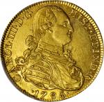 COLOMBIA. 8 Escudos, 1796-NR JJ. Santa Fe de Nuevo Reino (Bogota) Mint. Charles IV (1788-1808). PCGS