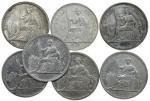 French Indochina, group of 7x Silver Piastre, 1898, 1900, 1907, 1908, 1909, 1921, 1926,all cleaned v